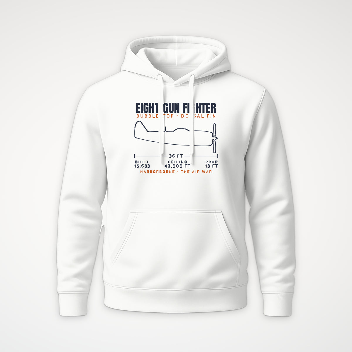 Eight-Gun Fighter Blueprint Hoodie in White