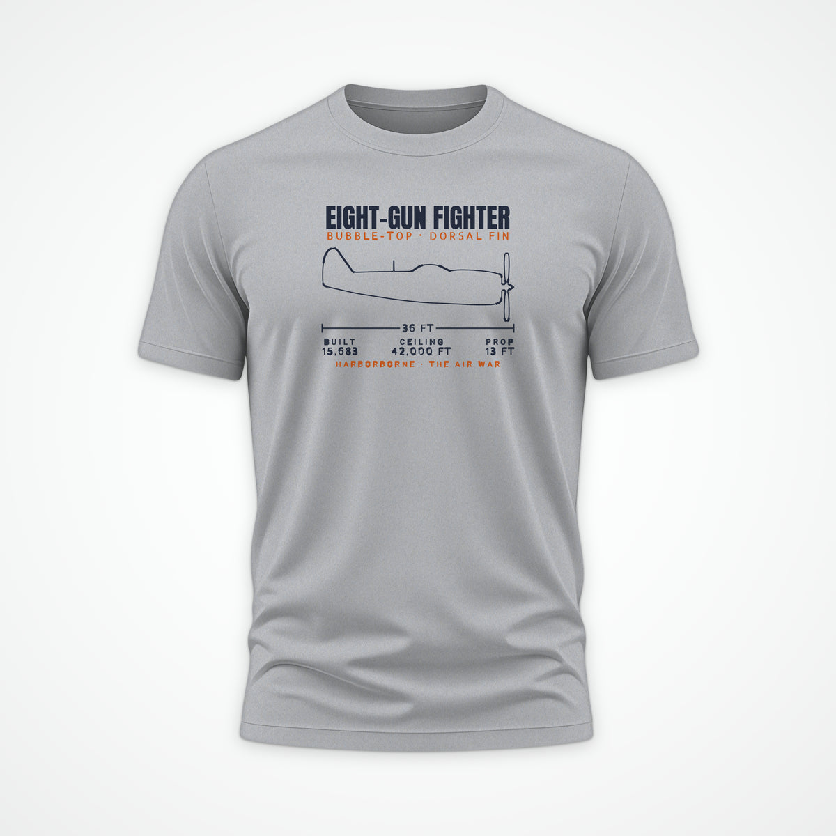 Eight-Gun Fighter Blueprint Tee in Sport Grey