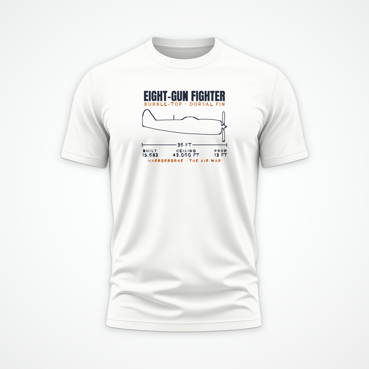 Eight-Gun Fighter Blueprint Tee in White