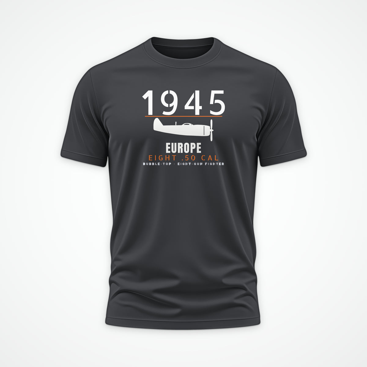 Europe 1945 Eight-Gun Fighter Tee in Charcoal