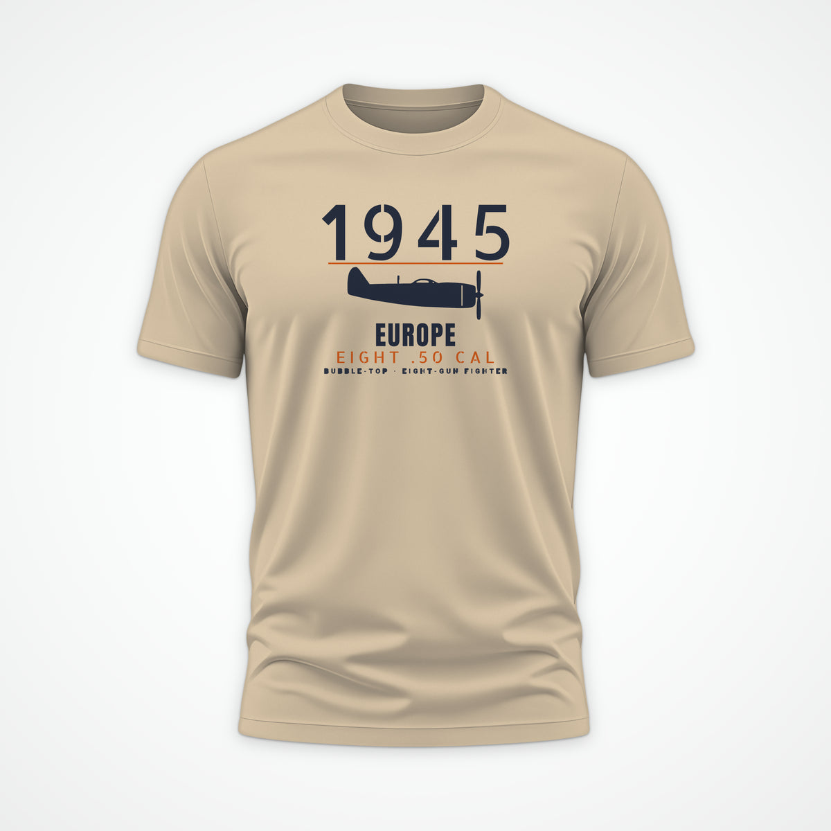 Europe 1945 Eight-Gun Fighter Tee in Sand