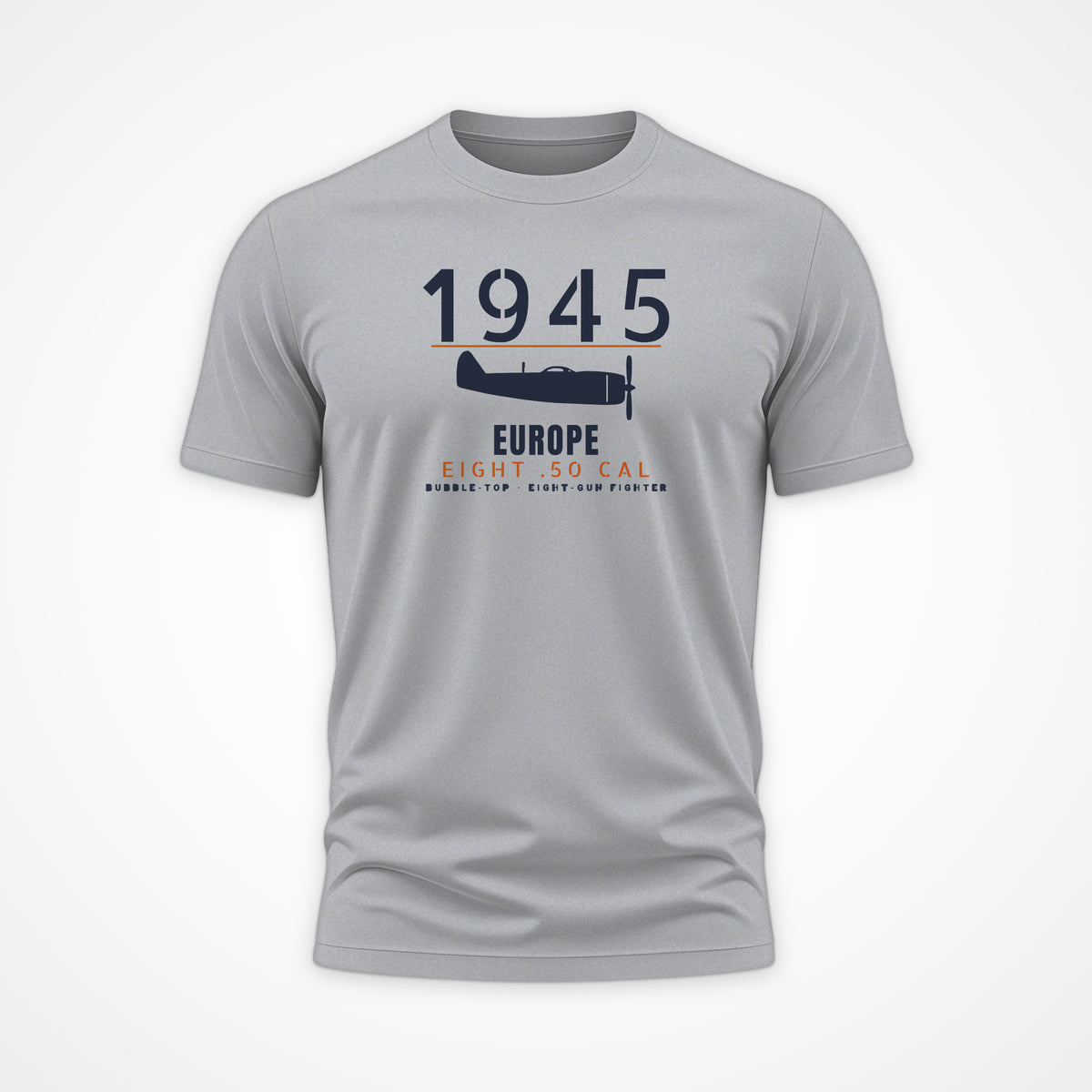 Europe 1945 Eight-Gun Fighter Tee in Sport Grey