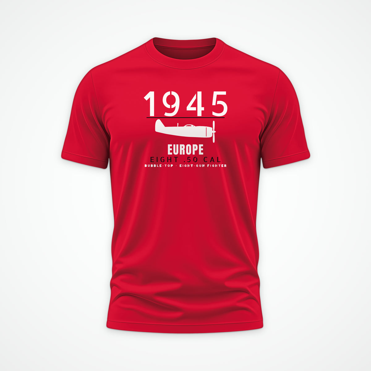 Europe 1945 Eight-Gun Fighter Tee in Red