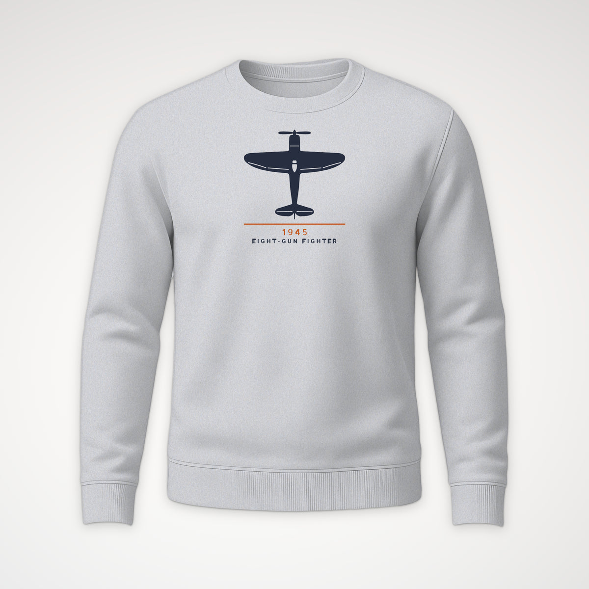 Eight-Gun Fighter 1945 Crewneck Sweatshirt in Sport Grey