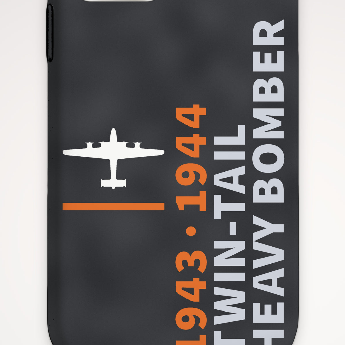 Twin-Tail Heavy Bomber 1943–44 Tough Phone Case – iPhone, print detail: our top-view drawing of a twin-tail heavy bomber, no markings