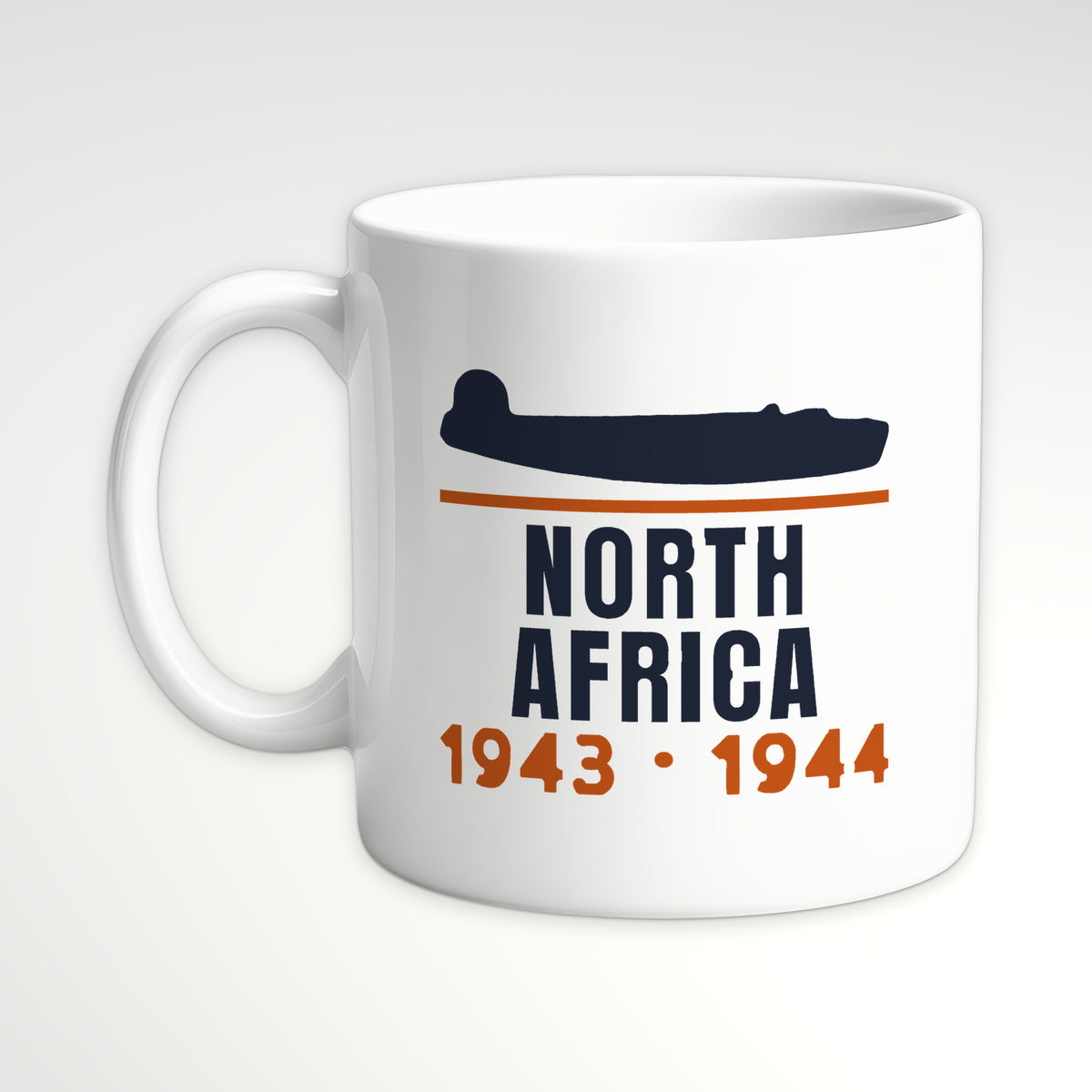 North Africa Twin-Tail Bomber 1943–44 Mug, white mug, handle left