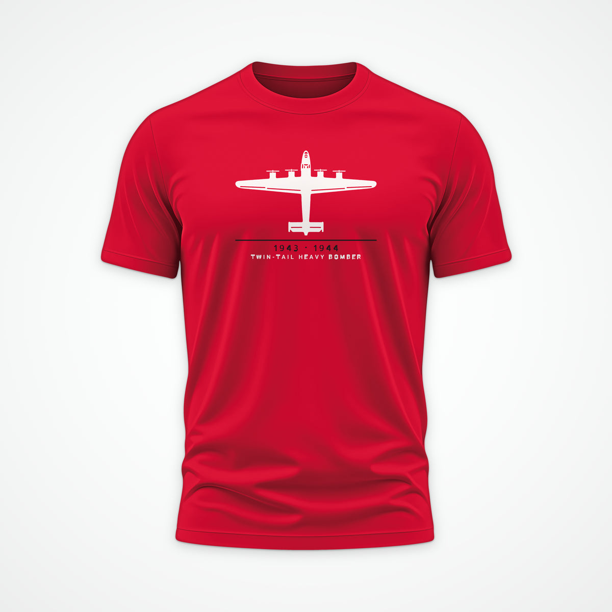 Twin-Tail Heavy Bomber 1943–44 Tee in Red