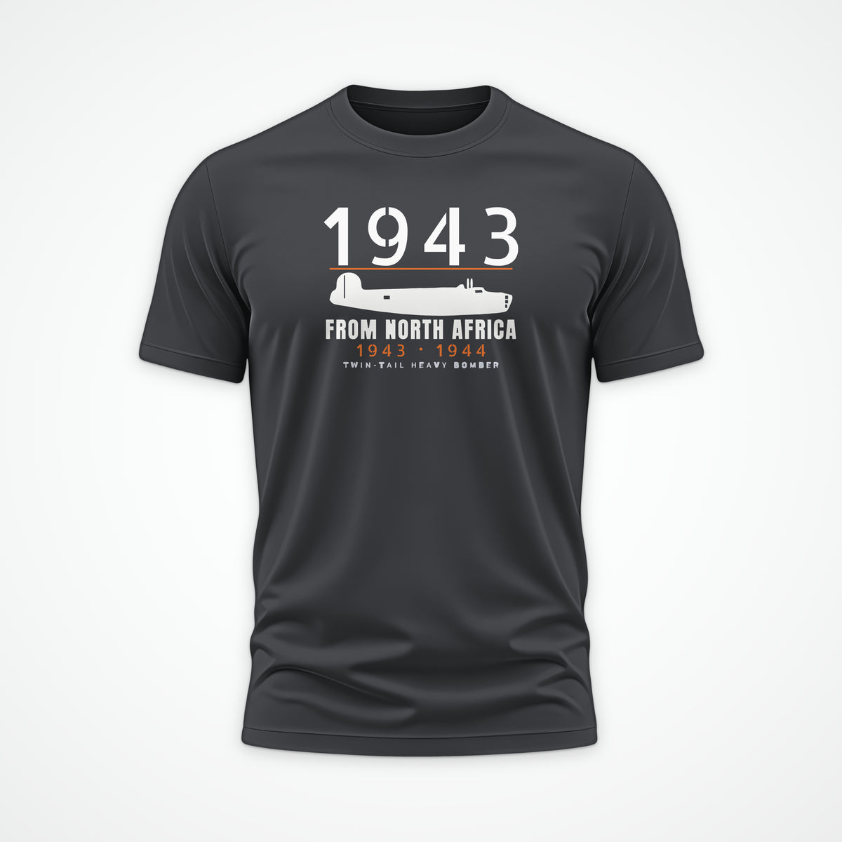 North Africa Twin-Tail Bomber 1943–44 Tee in Charcoal