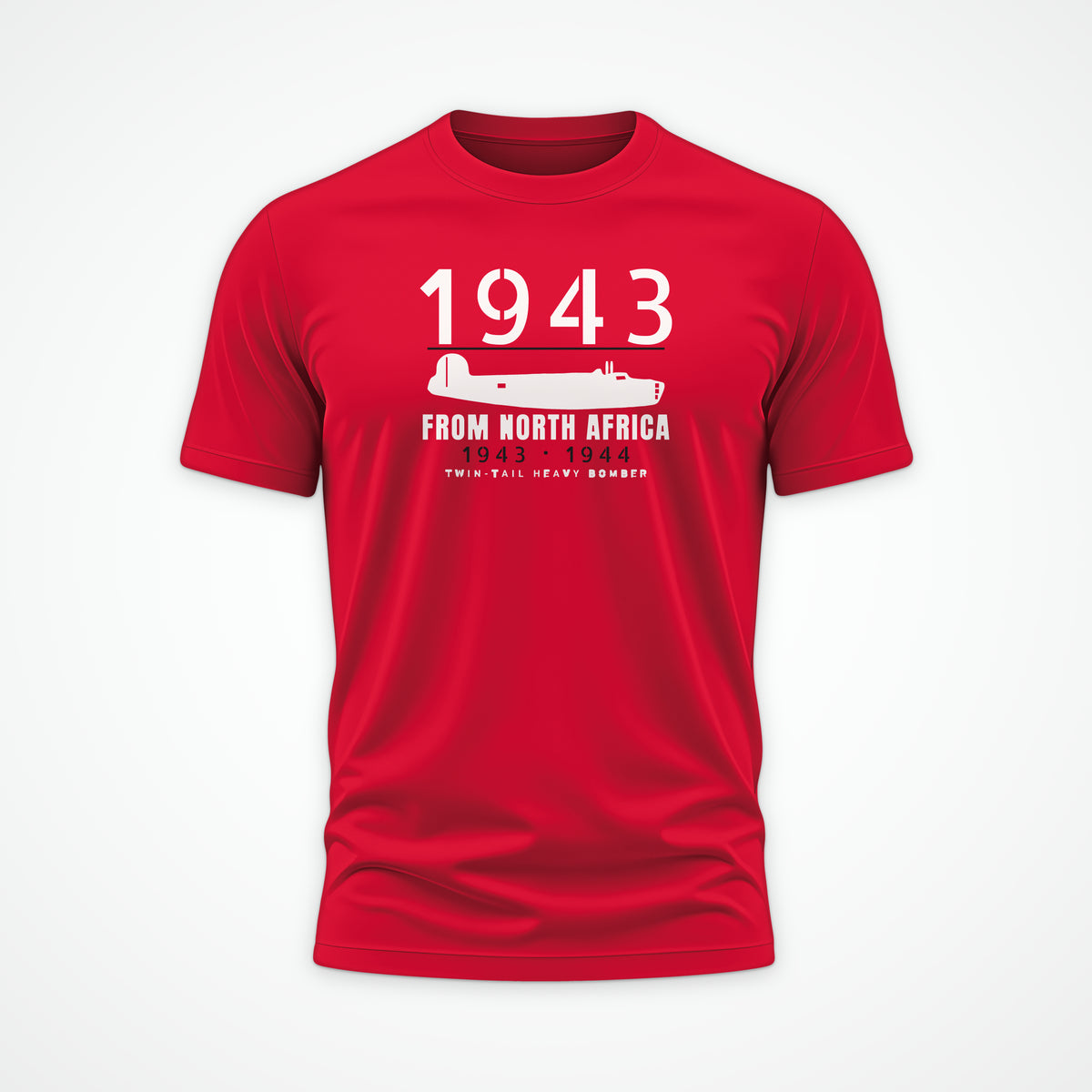 North Africa Twin-Tail Bomber 1943–44 Tee in Red