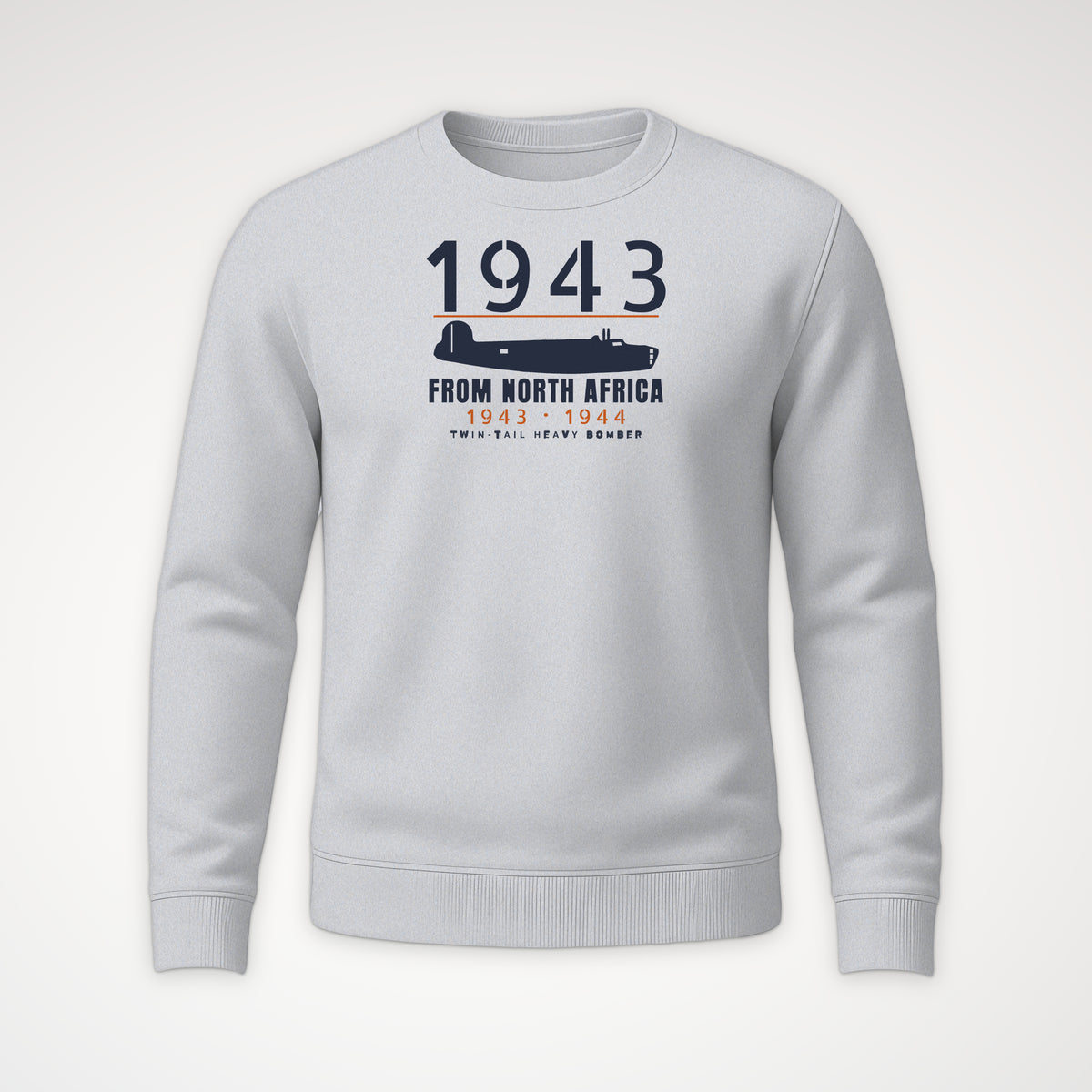 North Africa Twin-Tail Bomber 1943–44 Crewneck Sweatshirt in Sport Grey
