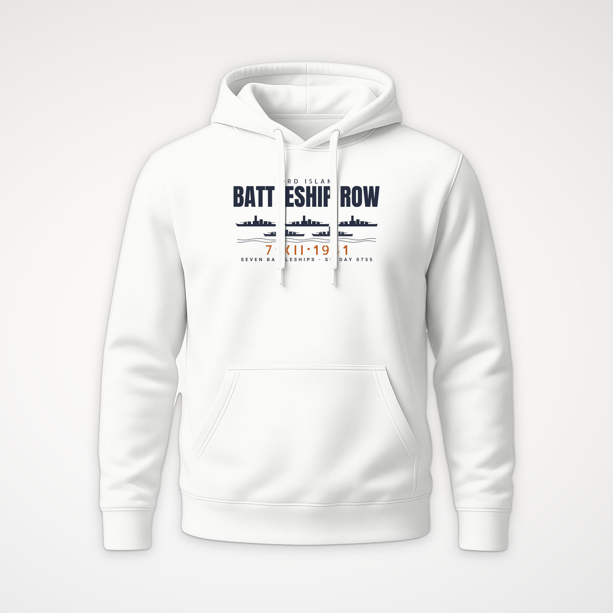Battleship Row Ford Island Hoodie in White