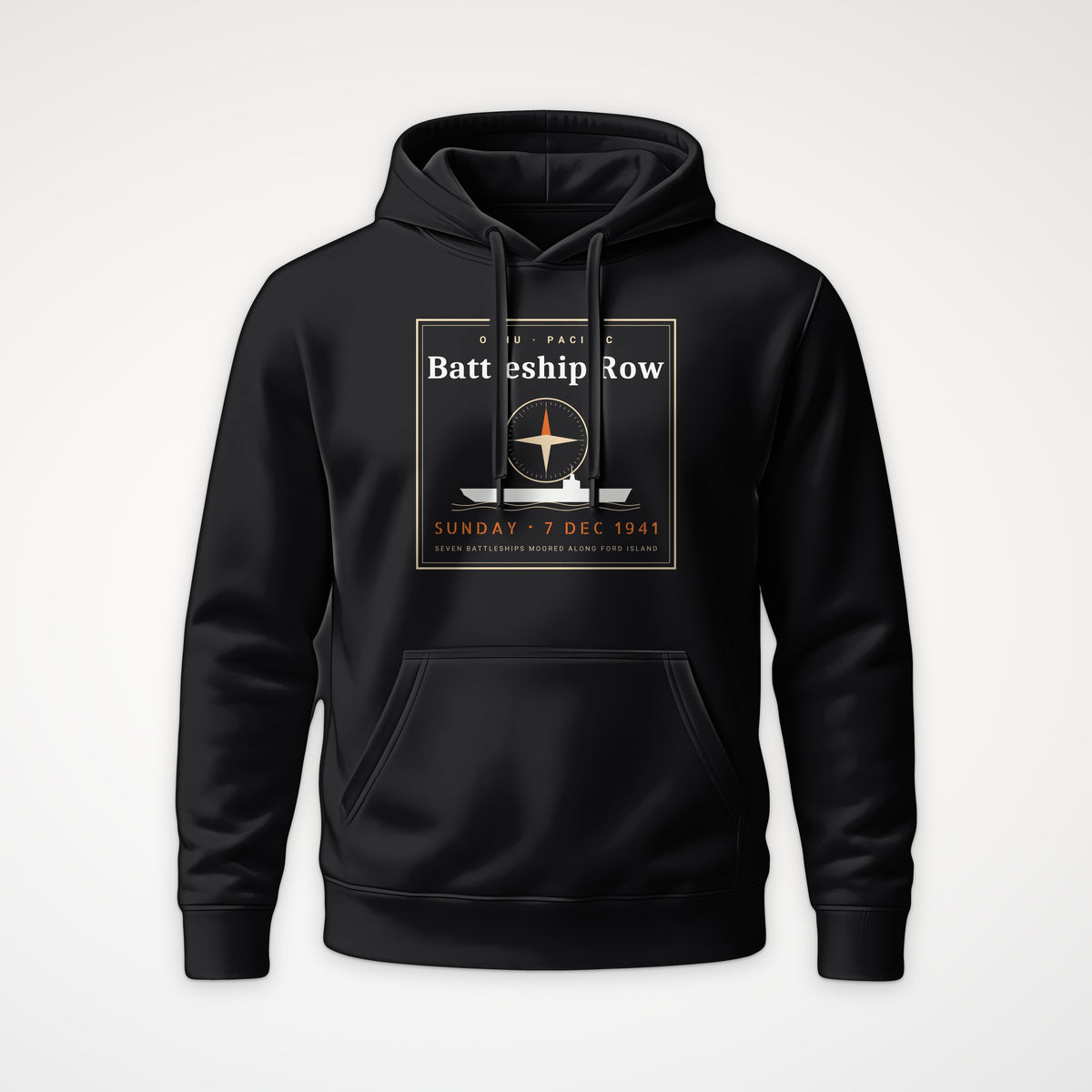 Battleship Row Frame Hoodie in Black