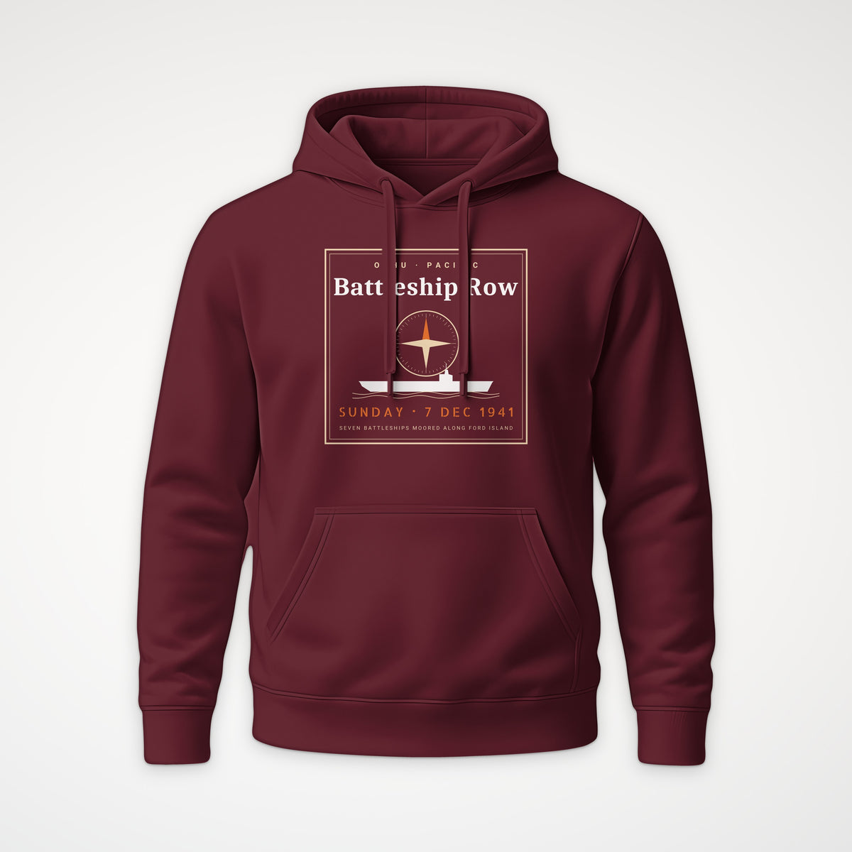 Battleship Row Frame Hoodie in Burgundy