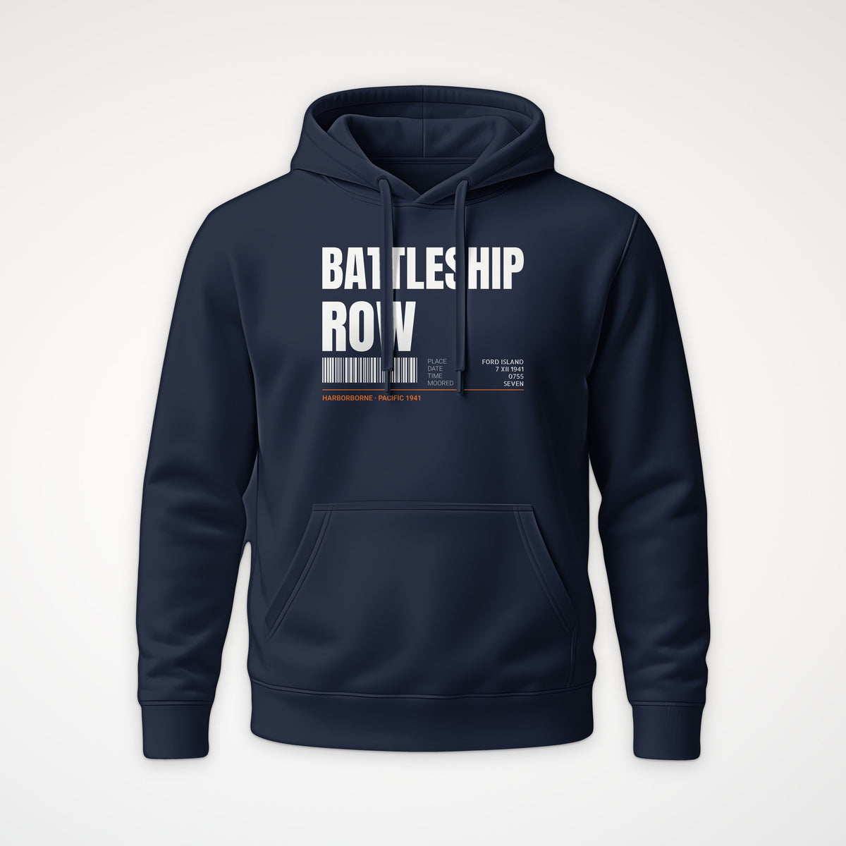 Battleship Row Tag Hoodie in French Navy