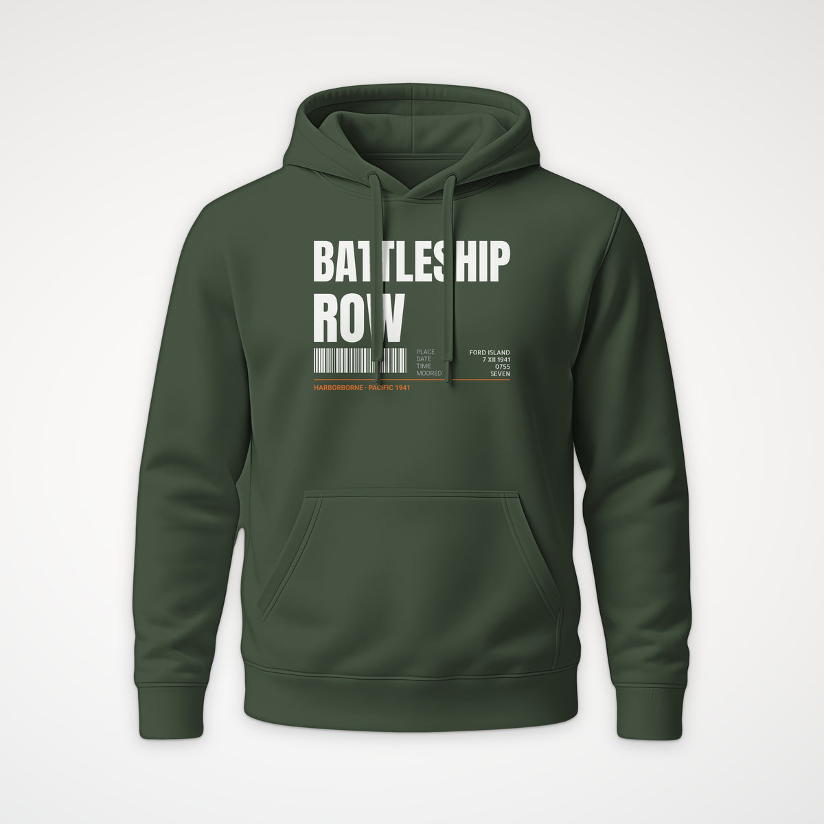 Battleship Row Tag Hoodie in Olive