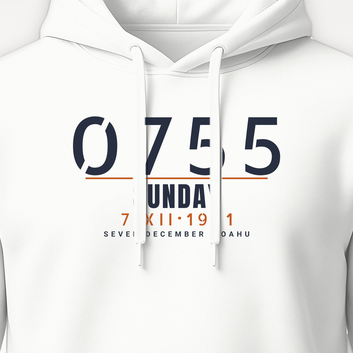 Seven December 0755 Hoodie, front print detail