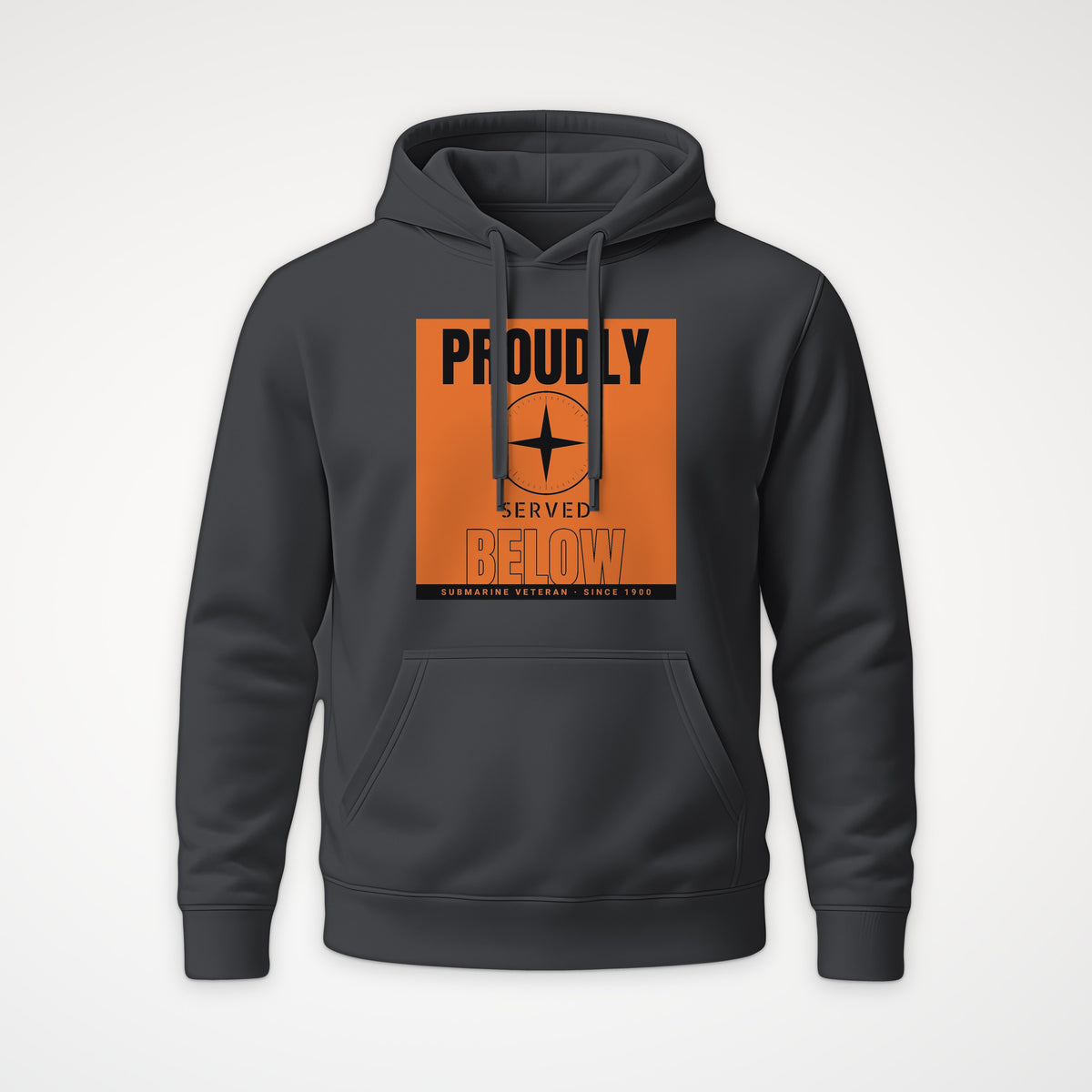 Proudly Served Below Poster Hoodie in Anthracite