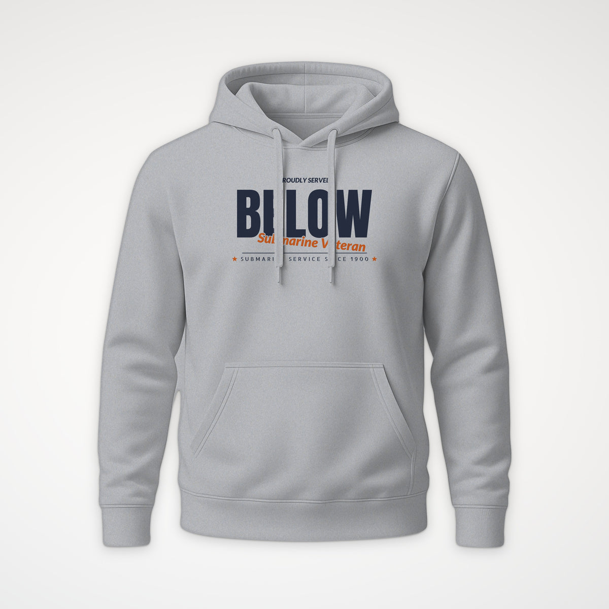Proudly Served Below Club Hoodie in Heather Grey