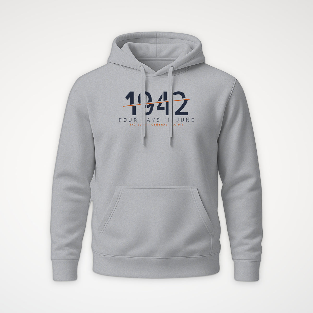 Four Days in June 1942 Sliced Hoodie in Heather Grey
