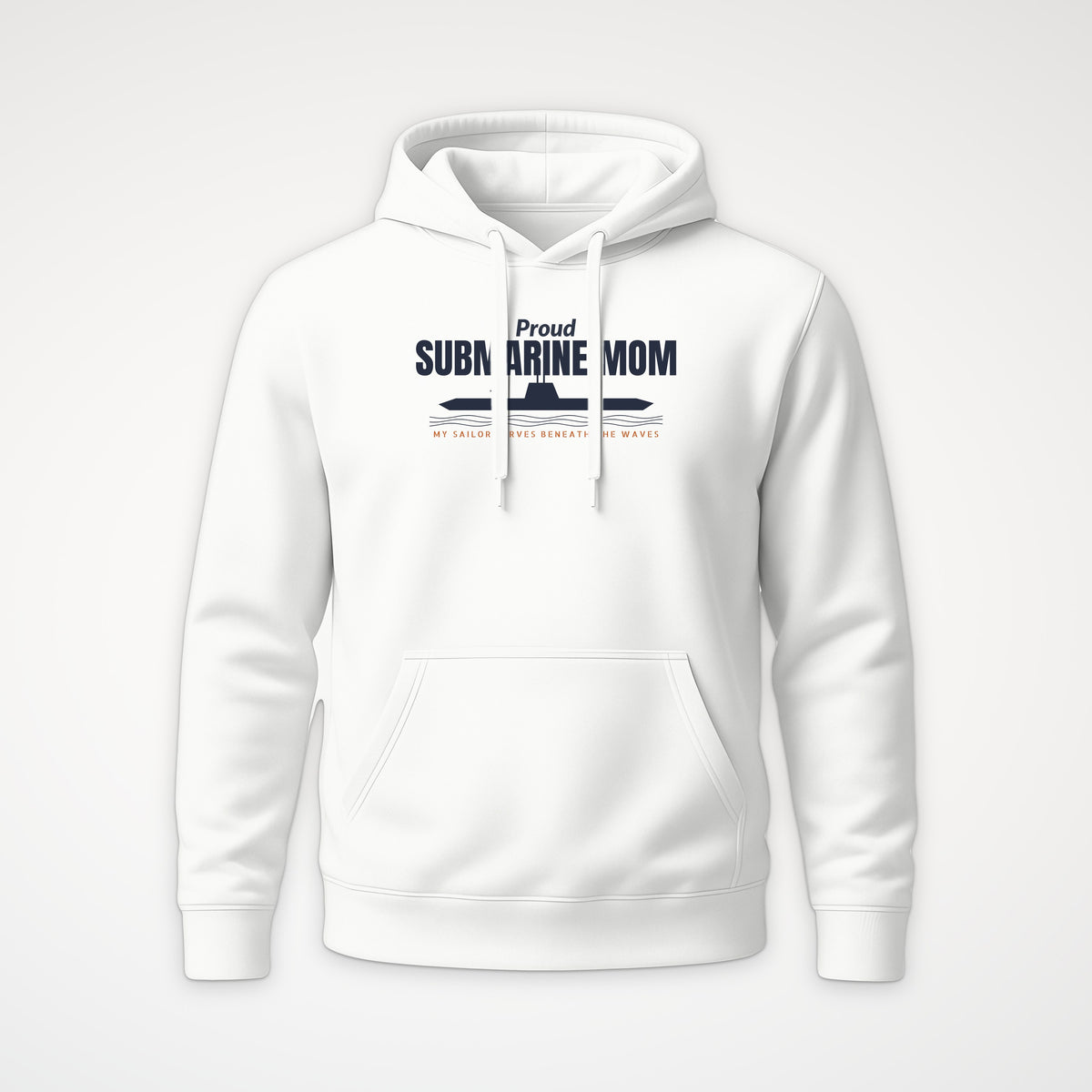 Proud Submarine Mom Hoodie in White