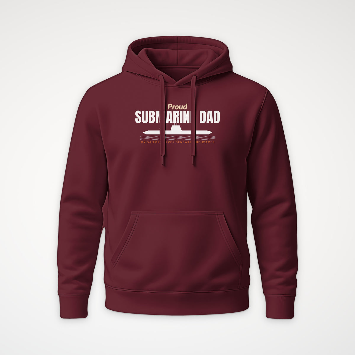 Proud Submarine Dad Hoodie in Burgundy