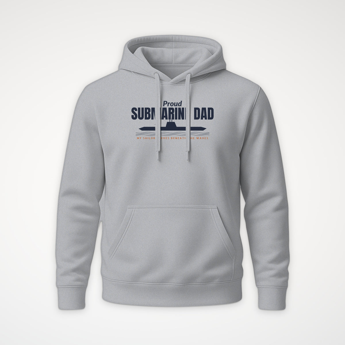 Proud Submarine Dad Hoodie in Heather Grey