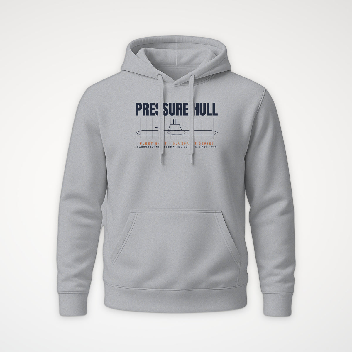 Pressure Hull Blueprint Hoodie in Heather Grey