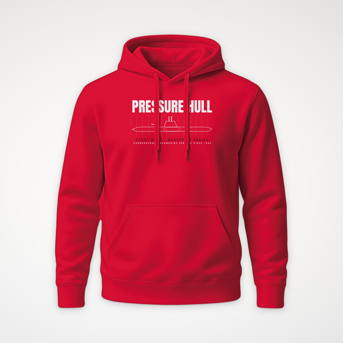 Pressure Hull Blueprint Hoodie in Red