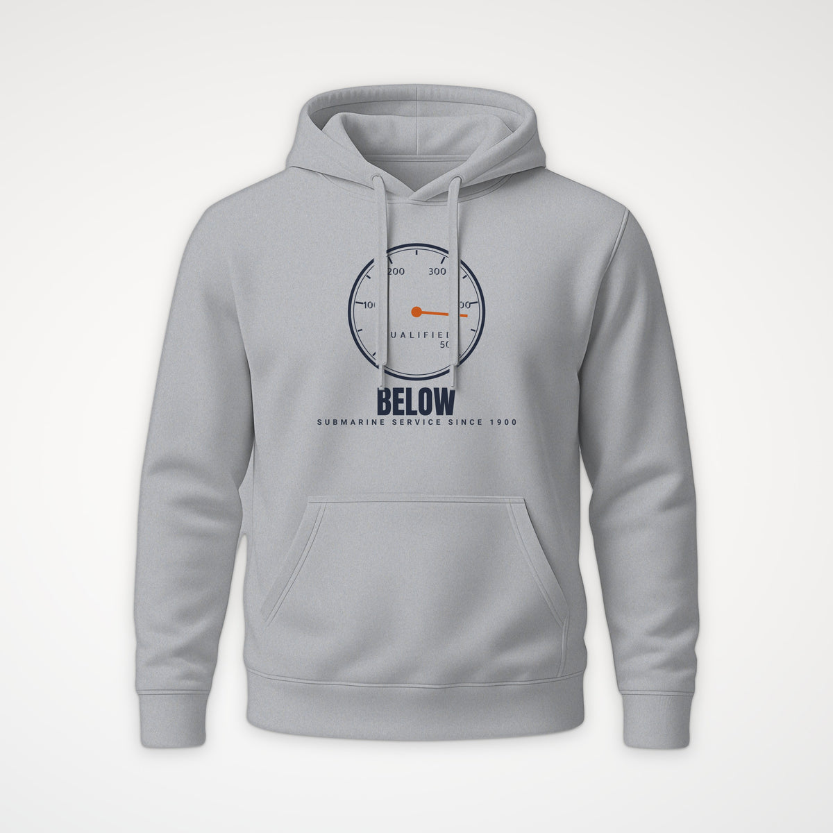 Qualified Below Depth Dial Hoodie in Heather Grey