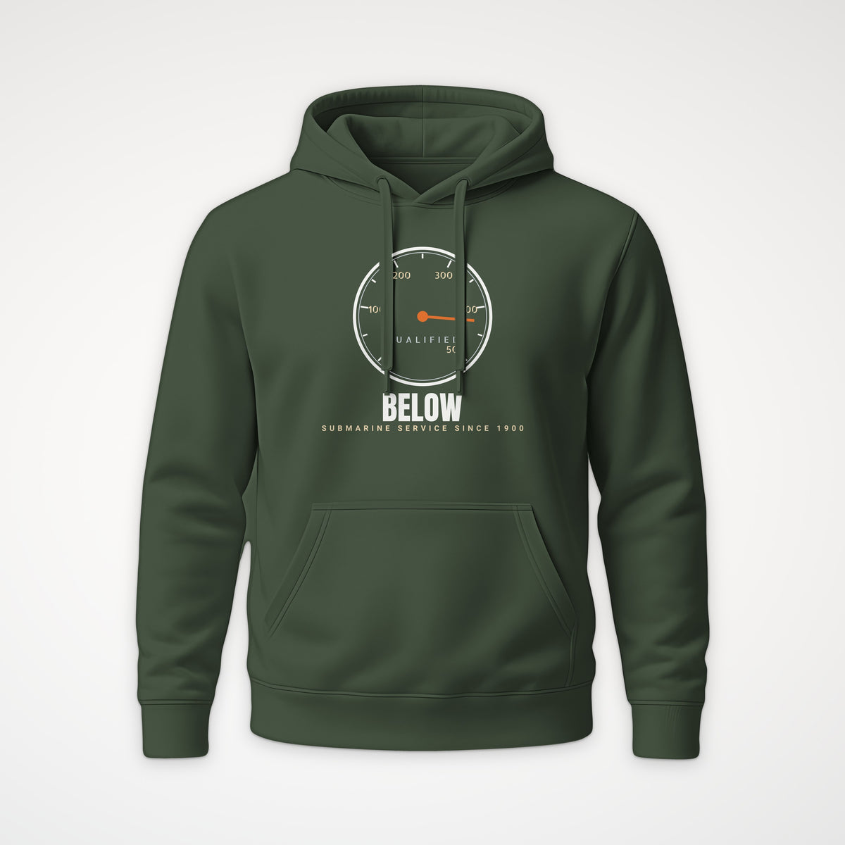 Qualified Below Depth Dial Hoodie in Olive