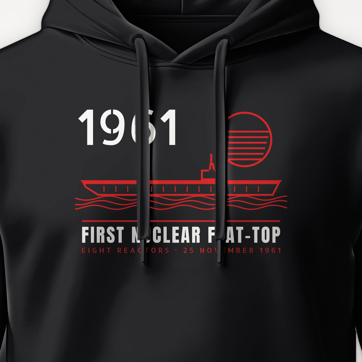 First Nuclear Flat-Top Line Art Hoodie, front print detail
