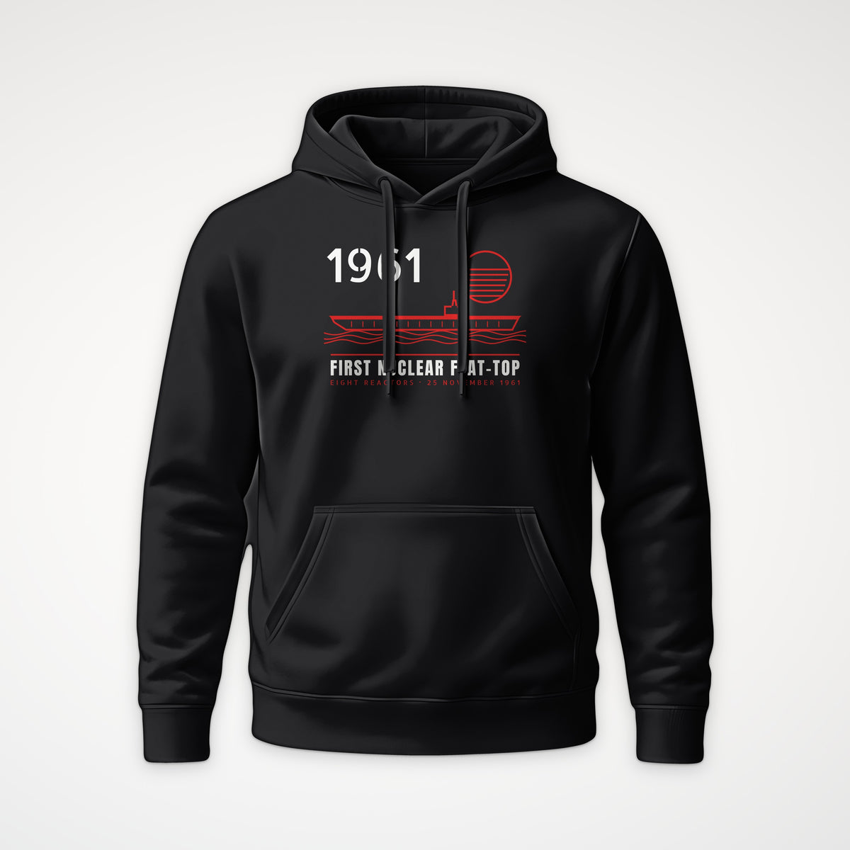 First Nuclear Flat-Top Line Art Hoodie in Black