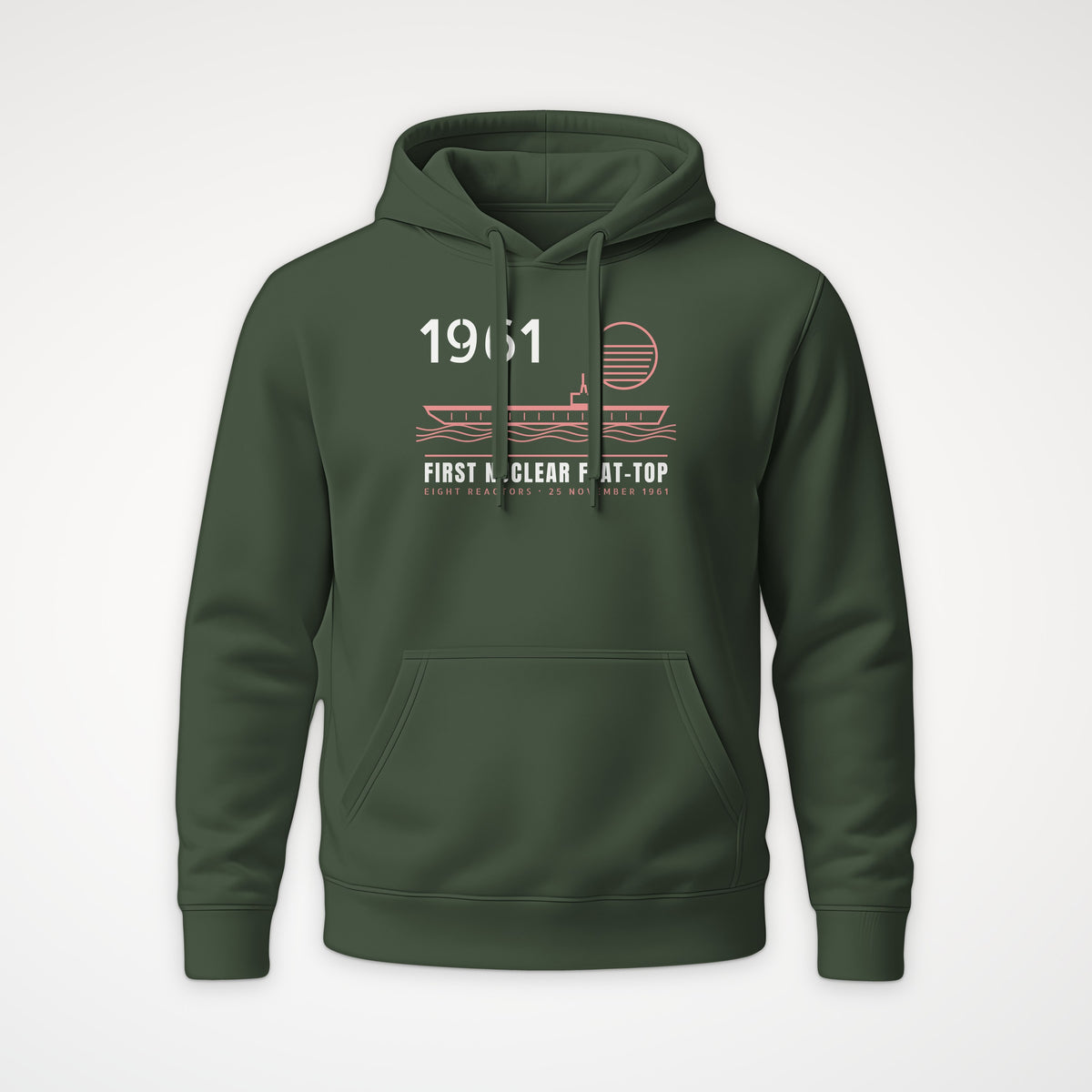 First Nuclear Flat-Top Line Art Hoodie in Olive