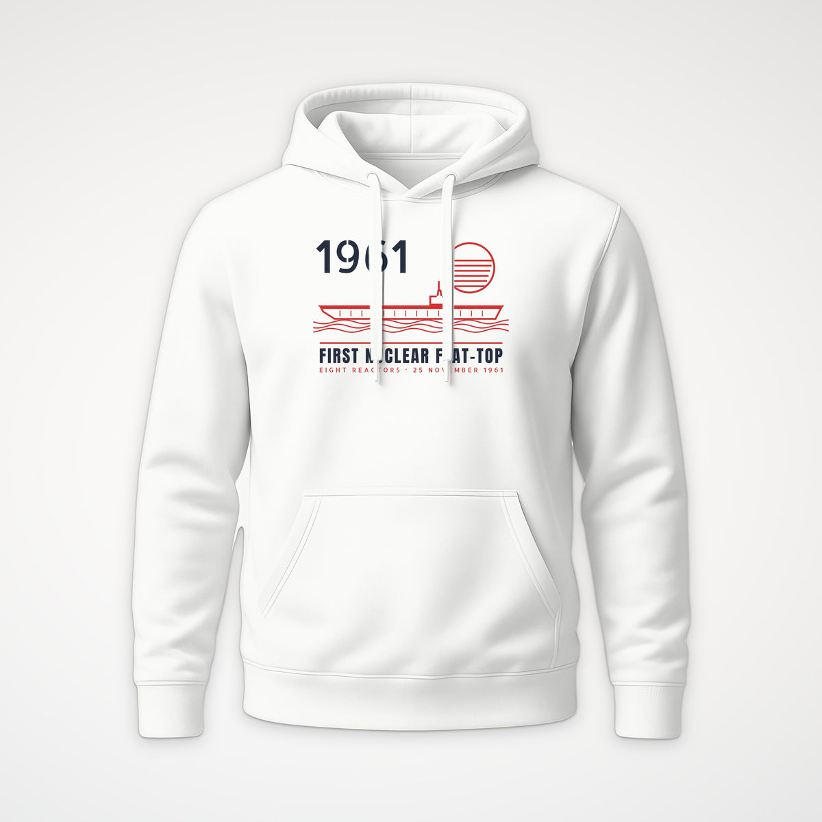 First Nuclear Flat-Top Line Art Hoodie in White