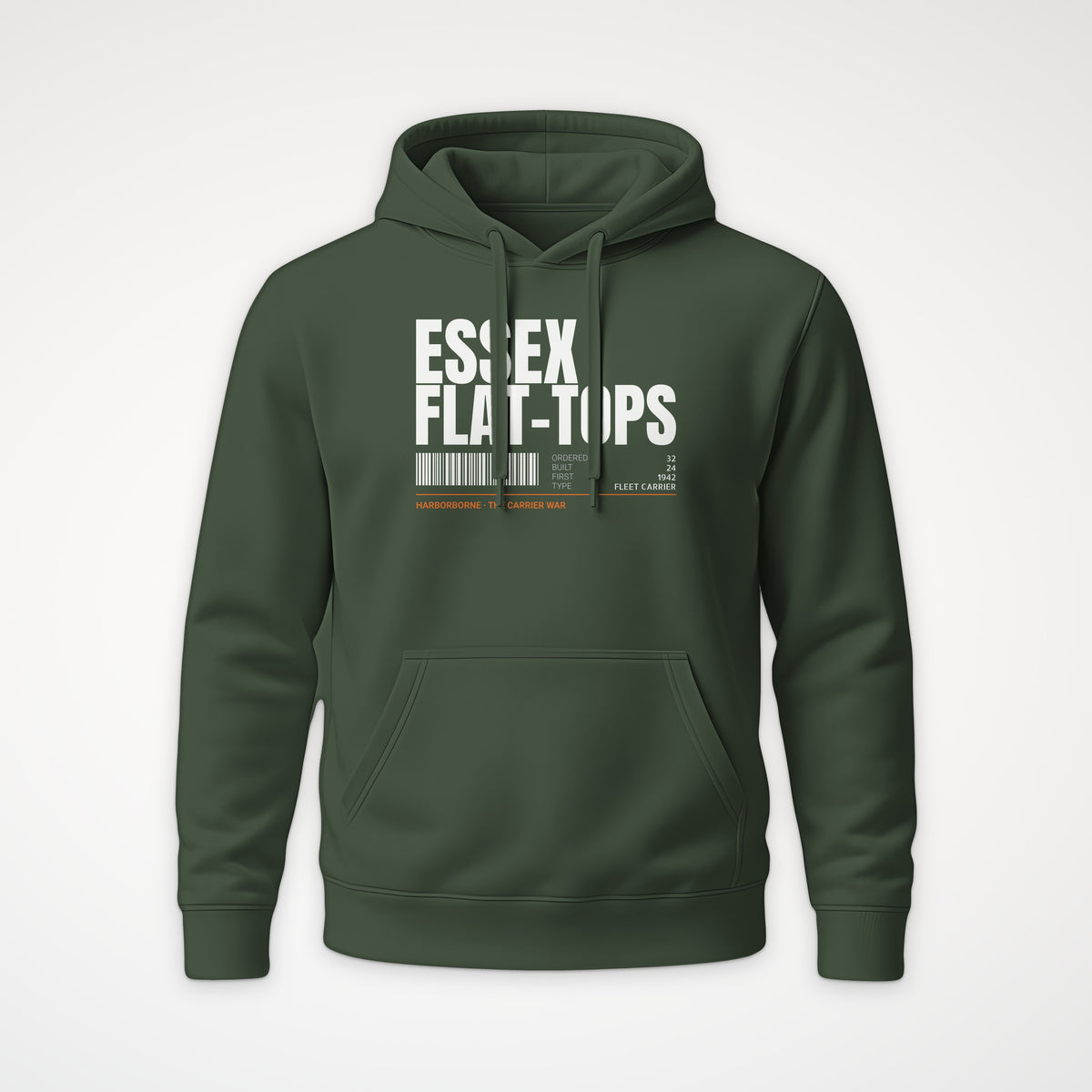 Essex Flat-Tops Tag Hoodie in Olive