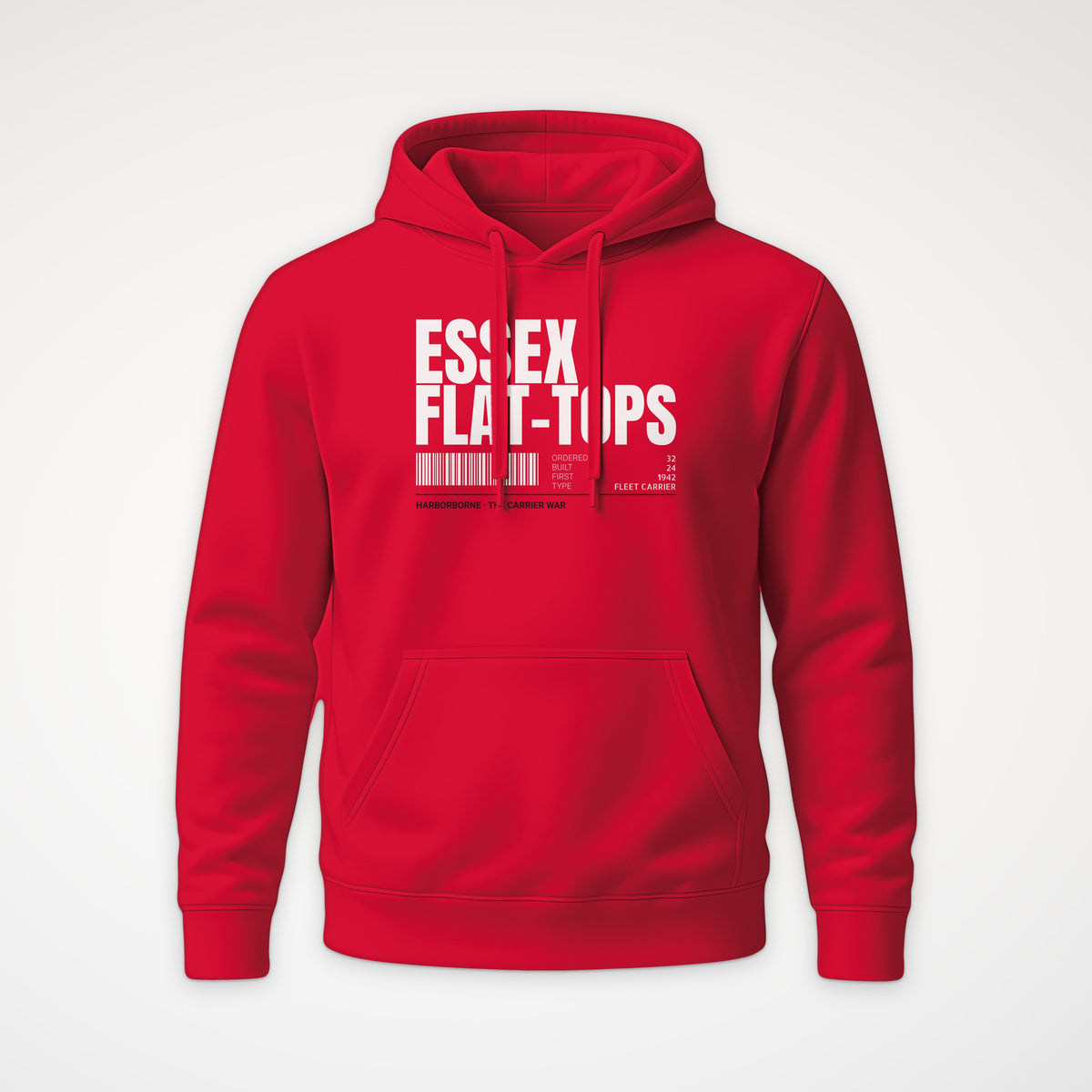 Essex Flat-Tops Tag Hoodie in Red