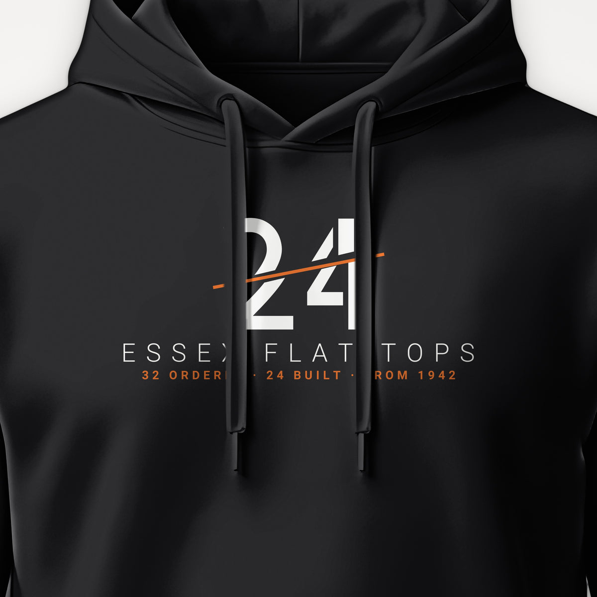 Essex Flat-Tops 24 Sliced Hoodie, front print detail