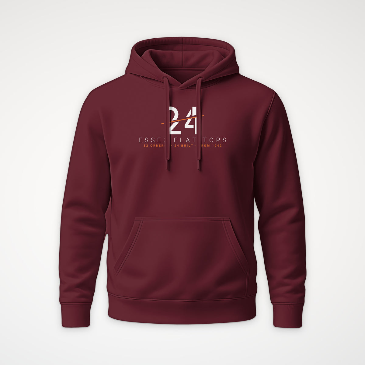 Essex Flat-Tops 24 Sliced Hoodie in Burgundy
