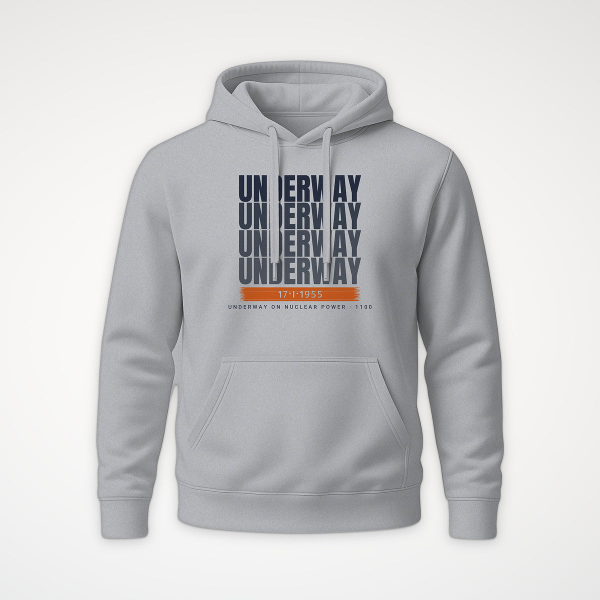 Underway on Nuclear Power Echo Hoodie in Heather Grey