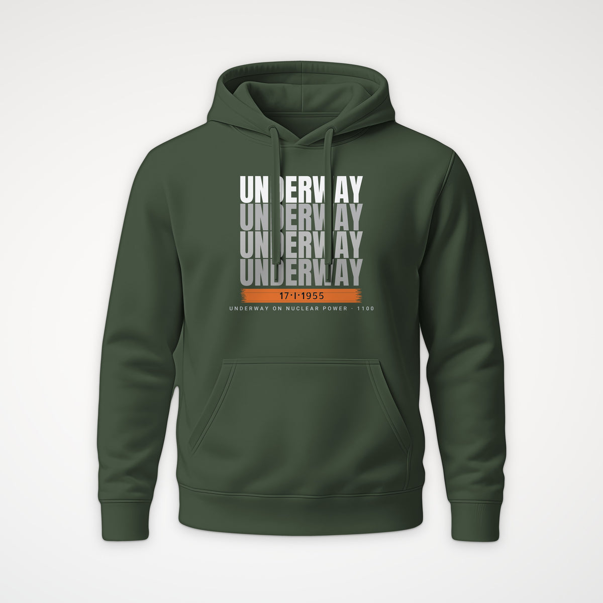 Underway on Nuclear Power Echo Hoodie in Olive