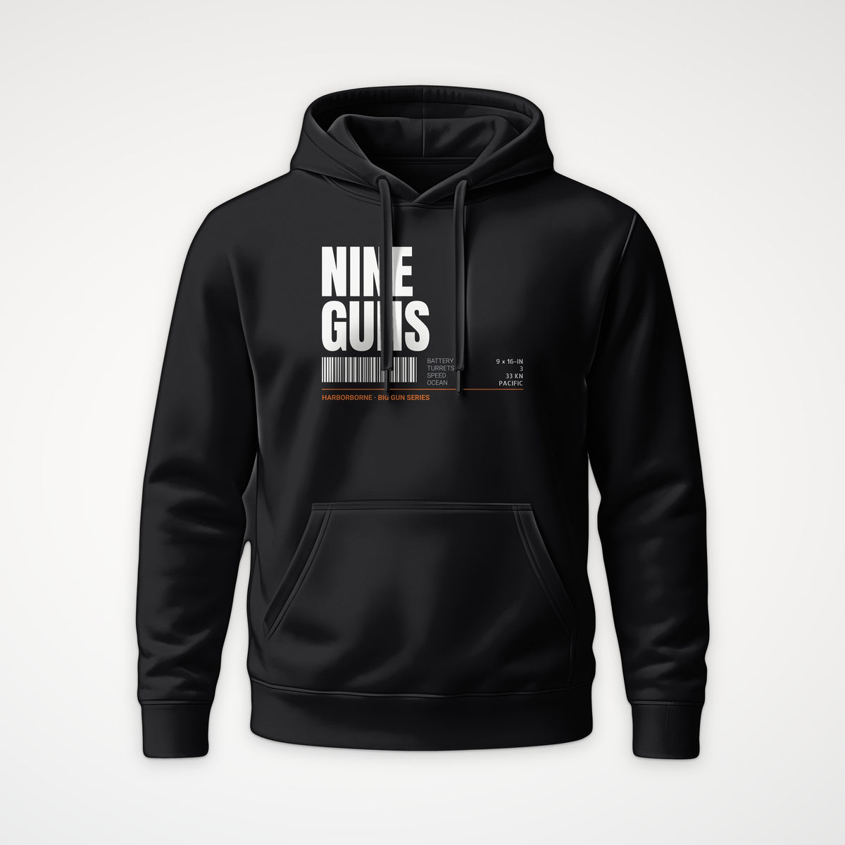 Nine Guns Pacific Tag Hoodie in Black