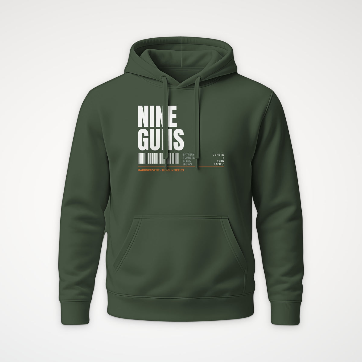 Nine Guns Pacific Tag Hoodie in Olive