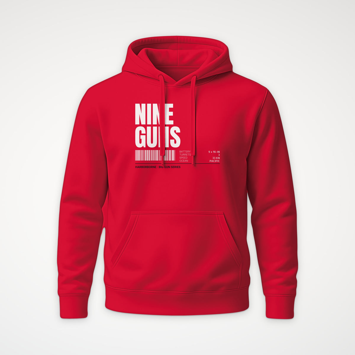 Nine Guns Pacific Tag Hoodie in Red
