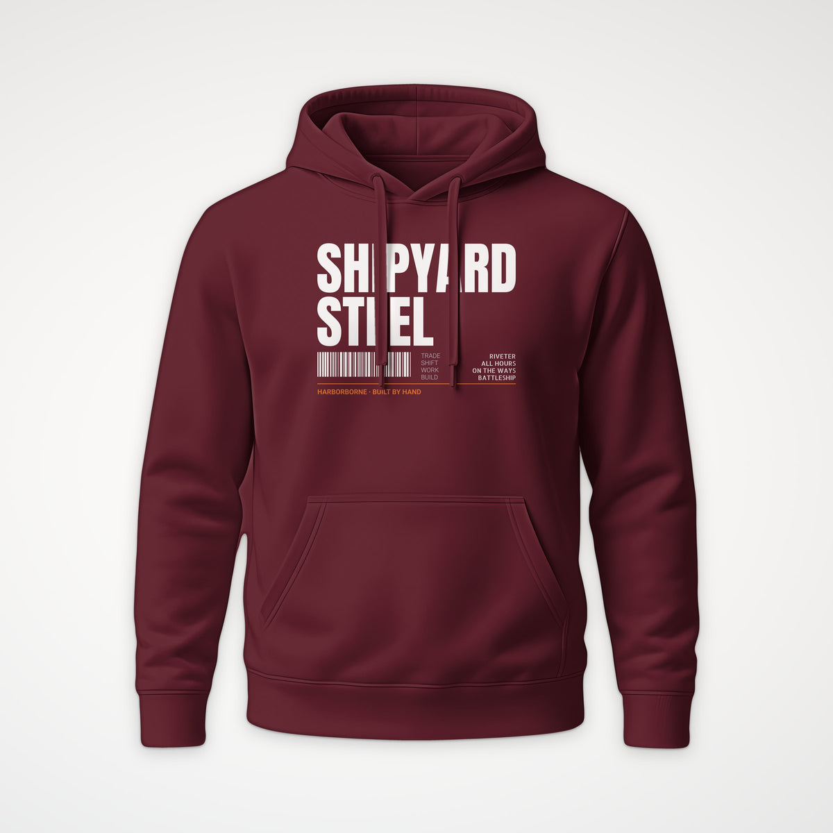 Shipyard Steel Tag Hoodie in Burgundy