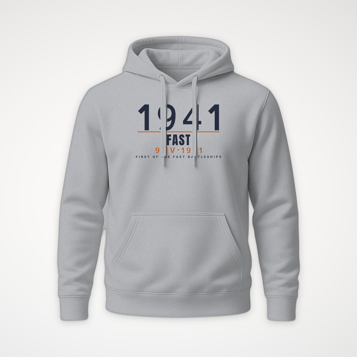 Fast Battleship 1941 Timestamp Hoodie in Heather Grey