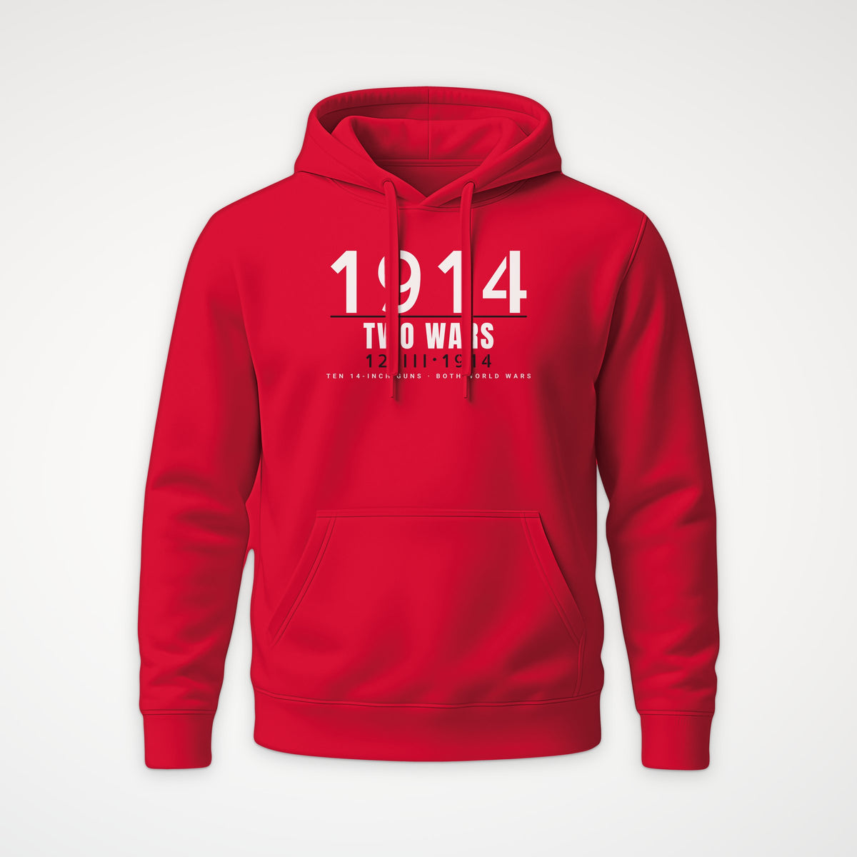 Two-War Battleship Timestamp Hoodie in Red