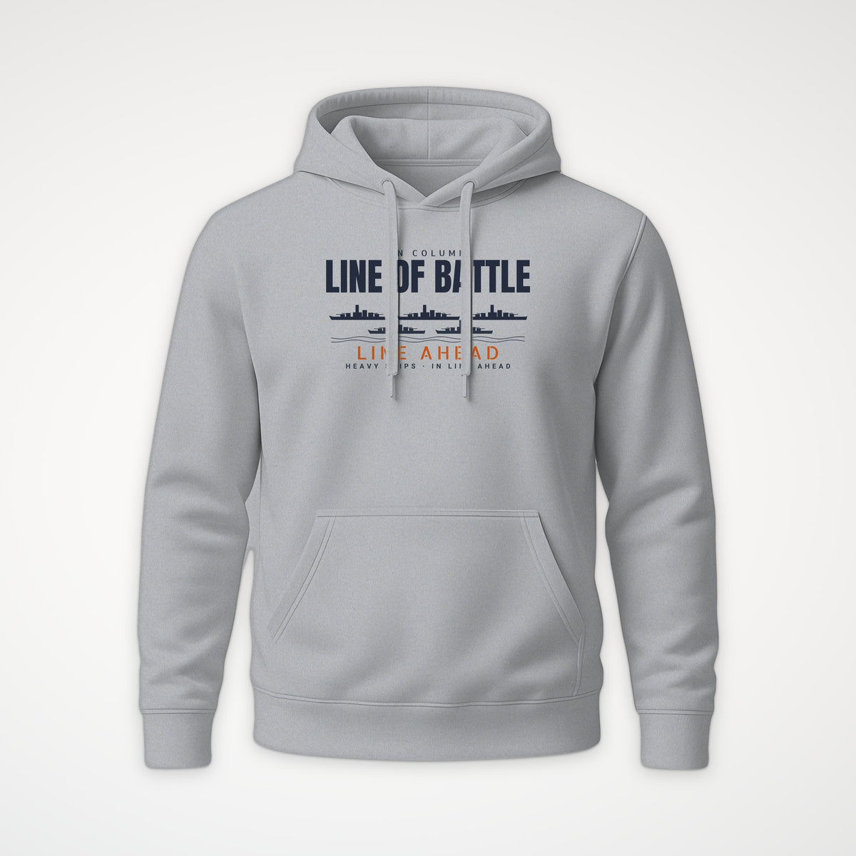 Line of Battle Row Hoodie in Heather Grey