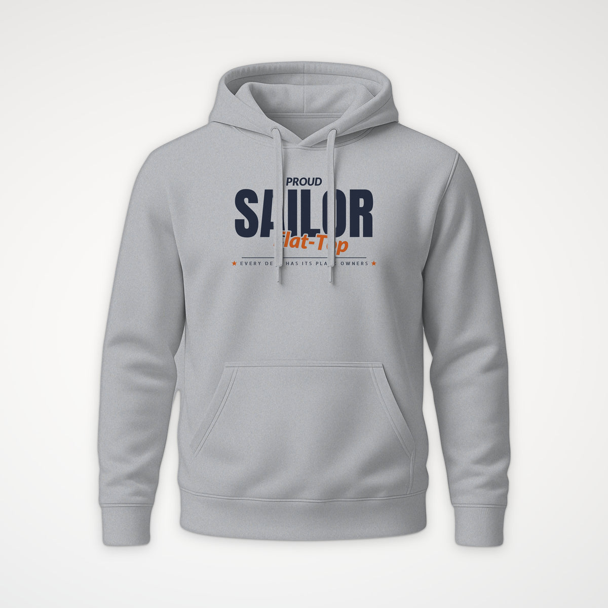 Flat-Top Sailor Club Hoodie in Heather Grey