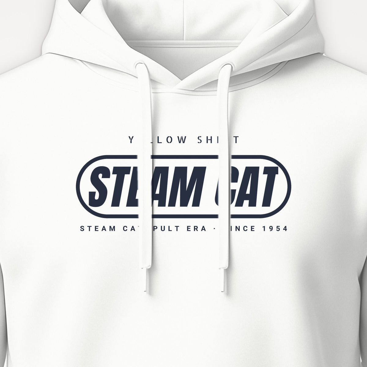 Steam Cat Era Pill Hoodie, front print detail