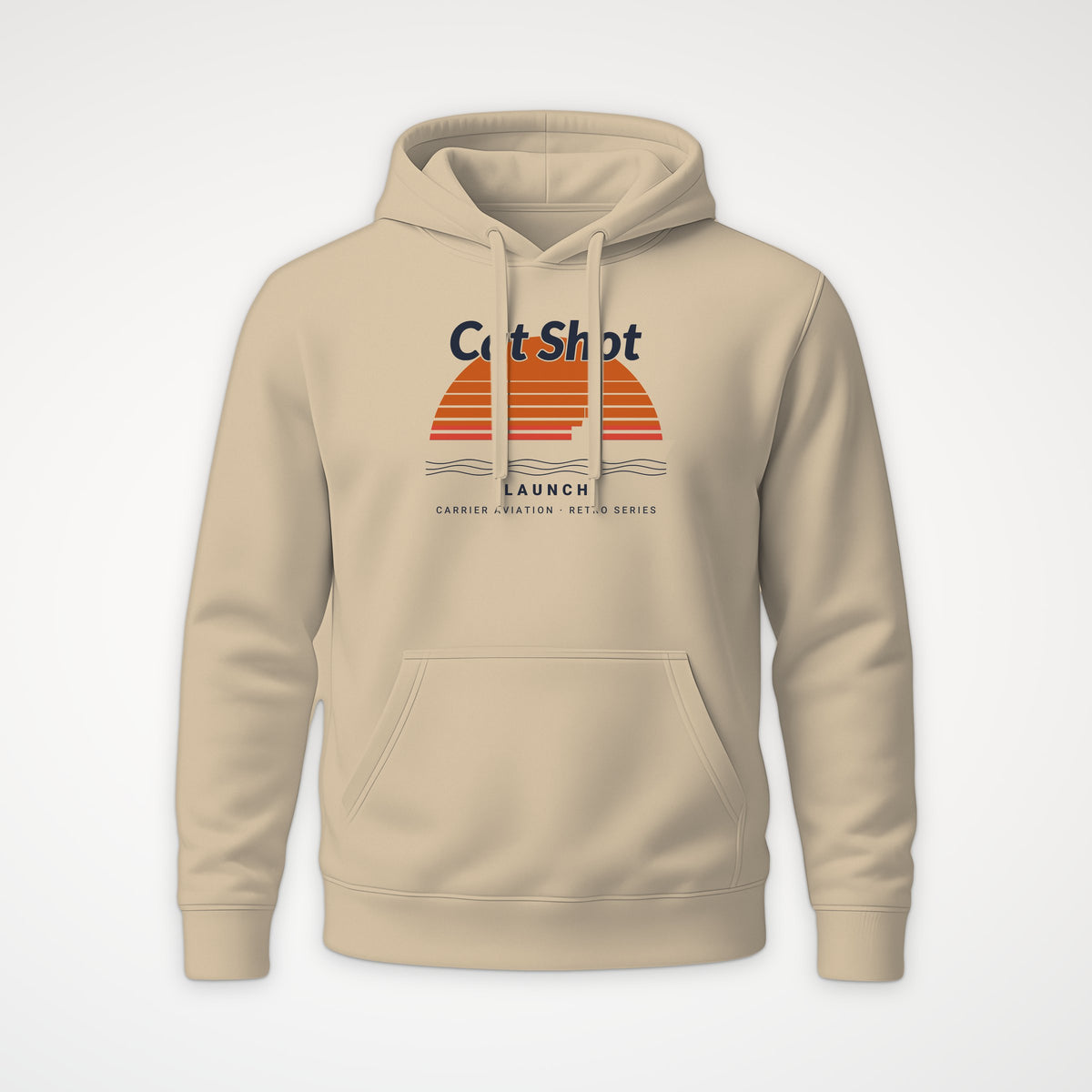 Cat Shot Retro Sunset Hoodie in Desert Dust